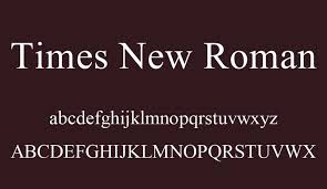 Font chữ time new roman 